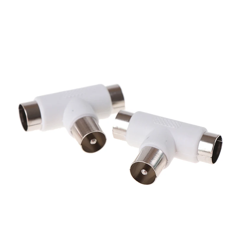 4Pcs 2 Way TV T Splitter Aerial Coaxial Cable Male to Female Connectors Adapter | Plug &amp