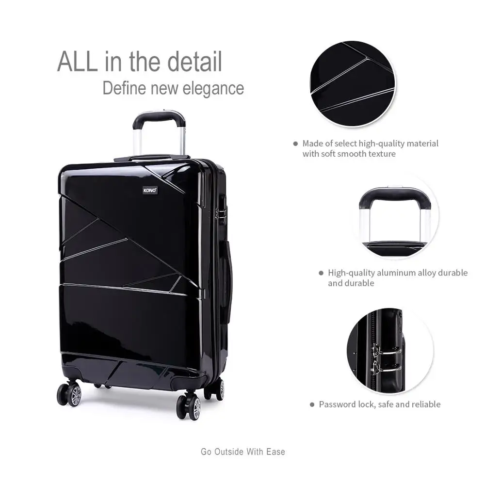 Чехол KONO для чемоданов путешествий сумка на колесиках рук Жесткий ПК 4 колеса
