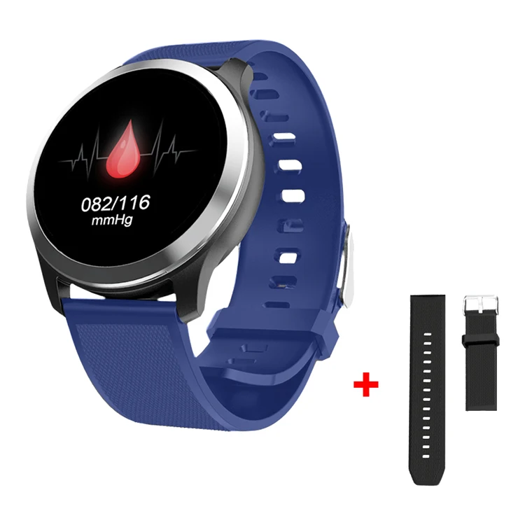 blue add black LEMDIOE ЭКГ smart watch мужские водонепроницаемые IP68 Измерение частоты сердечных сокращений измерение показателей ЭКГ фитнес-часы для apple ios android - Цвет: blue add black