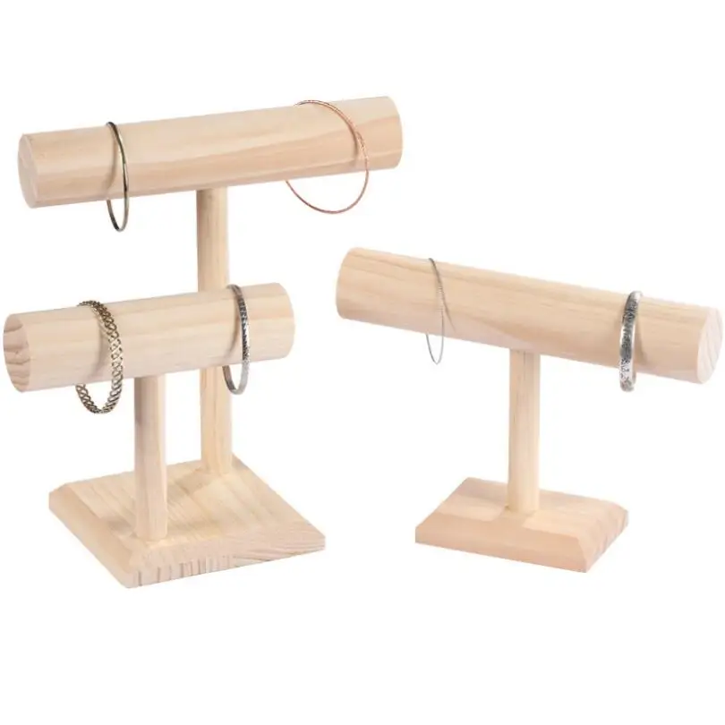 Портативная жесткая деревянная подставка для браслетов и цепочек T-Bar