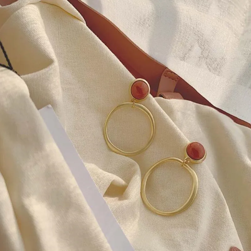 

2021 Hoop Earrings Simple Geometric Round Circle Fashion Ear Jewelry orecchini for Women Girls pendientes aretes de mujer