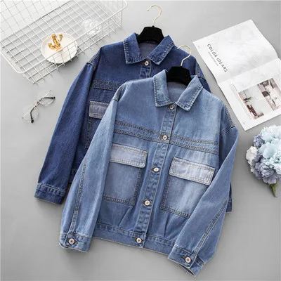 

2020 Autumn Spring Vintage Denim Jacket Women Plus Size 4xl Loose Jeans Short Coat Female Casual Streetwear Basic Jackets
