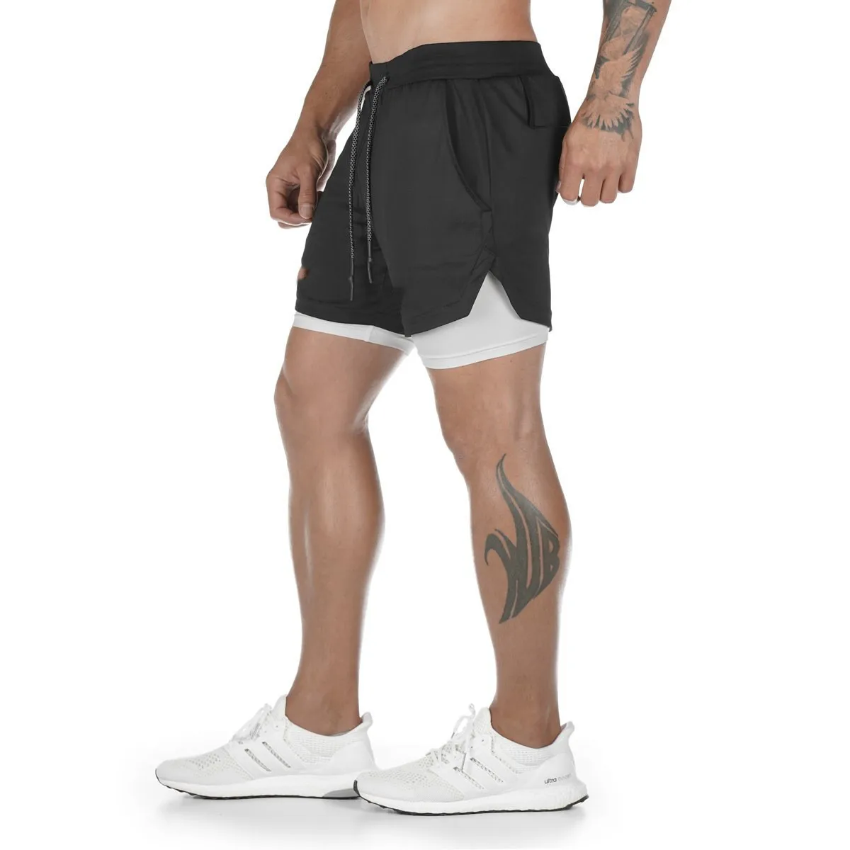 

Summer Men Sport Short Quickly Dry 2in1 Zipper Pocket Elastic Sweatpants Running Jogger Fitness Gym Workout Short Sportswear