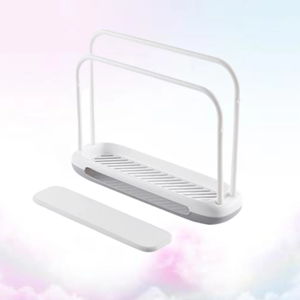 

1pc Dishcloth Hanging Rack Leachate Diatom Ooze Dish Towel Drain Storage Holder for Kitchen (White)