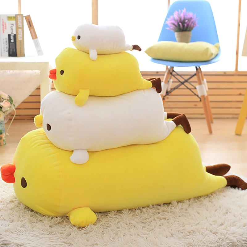 

Soft Toys Kawaii Chick Plush Toy Cute Stuffed Animals Chicken Toy Lying Animal Doll Flannel Toys For Girls Doll Children Gift