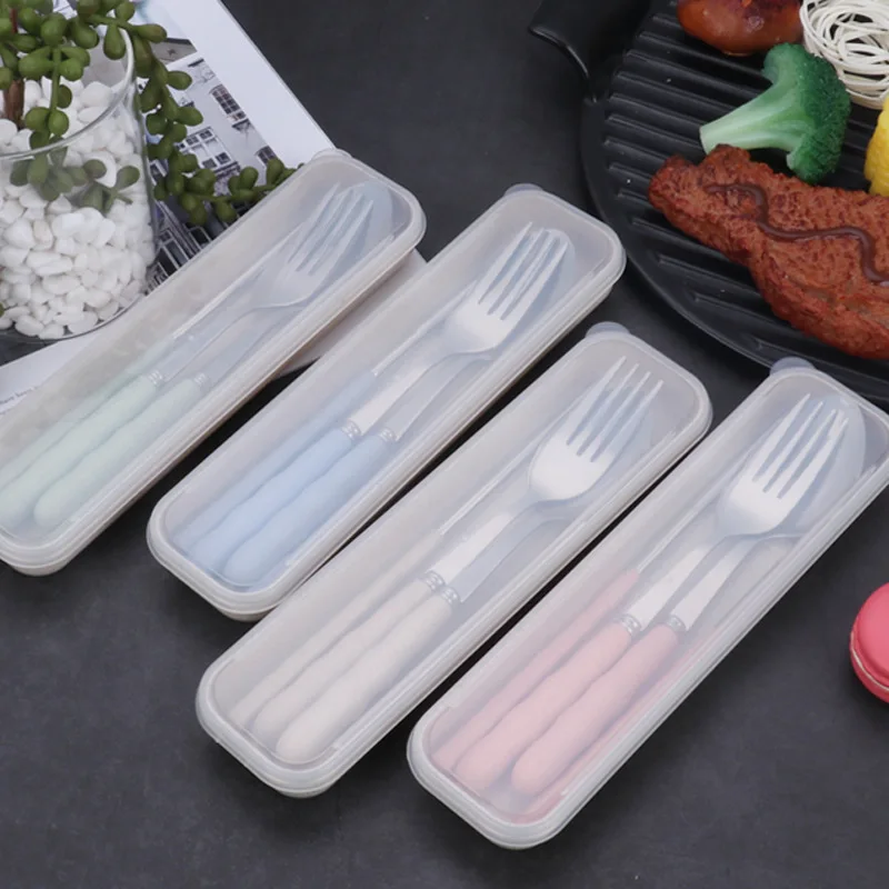 3 шт. нержавеющая сталь палочки для еды ложка вилка набор посуды портативная