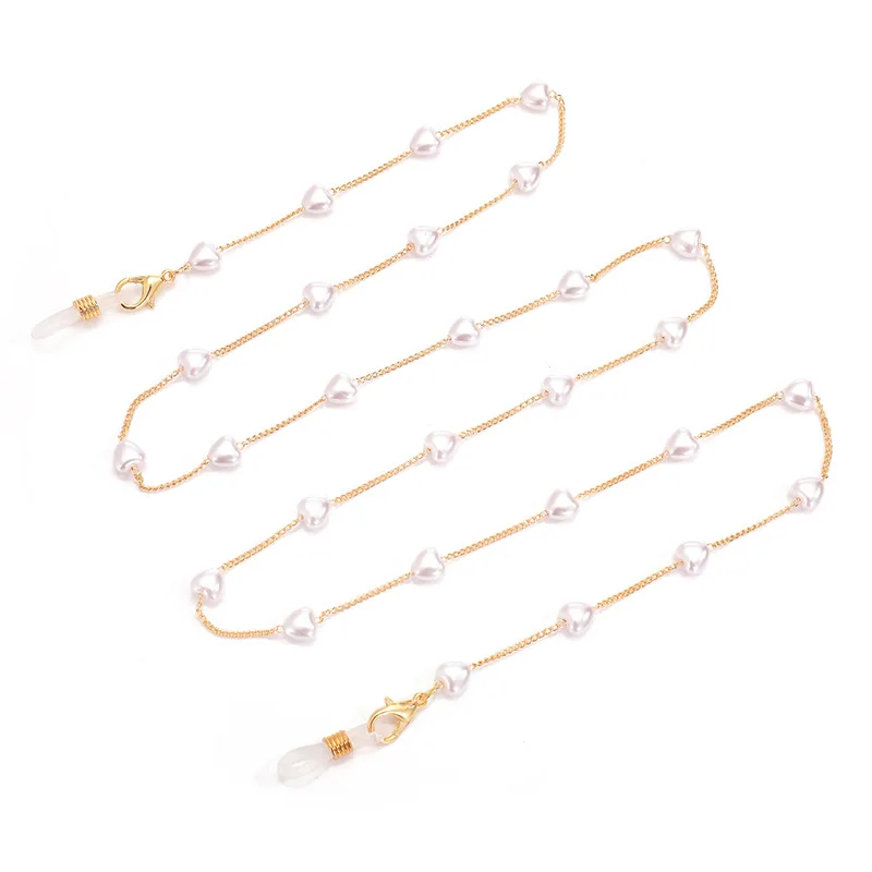 

Heart Beads Pearl Eyeglasses Chain Hanging Neck Eyeglasses Rope Sunglasses Accessories Mask Chain