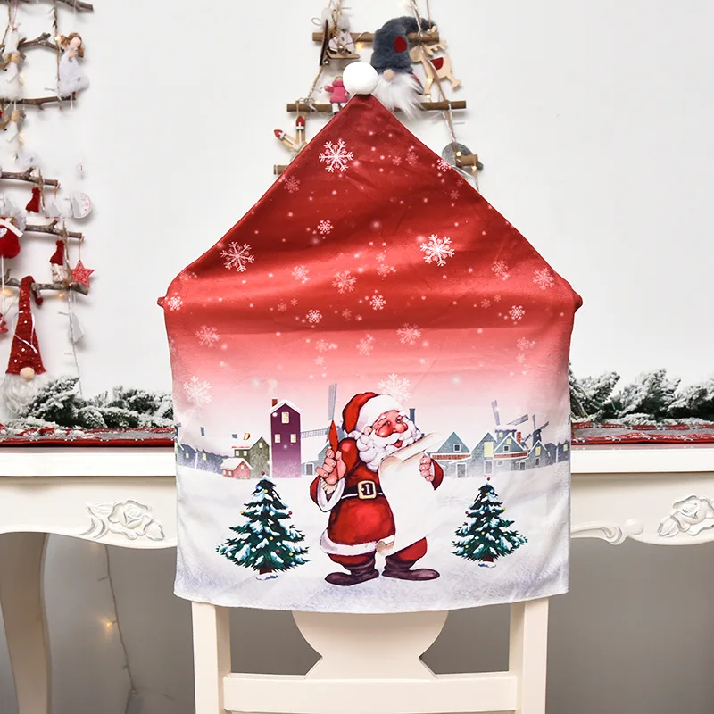 

Christmas Home Decoration, 61cm, Cartoon Snowman, Old Man, Elk Seat Cover,New Year Dress Up Banquet Hotel Restaurant Chair Cover