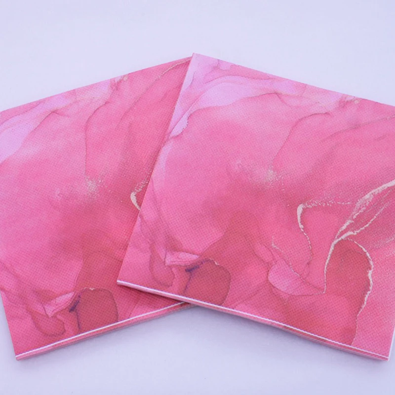 

Newest 10pcs/set 20pcs/set Napkins Pink Paper Napkin 33*33cm Disposable Tableware 100% Nature Wood For Party Supples