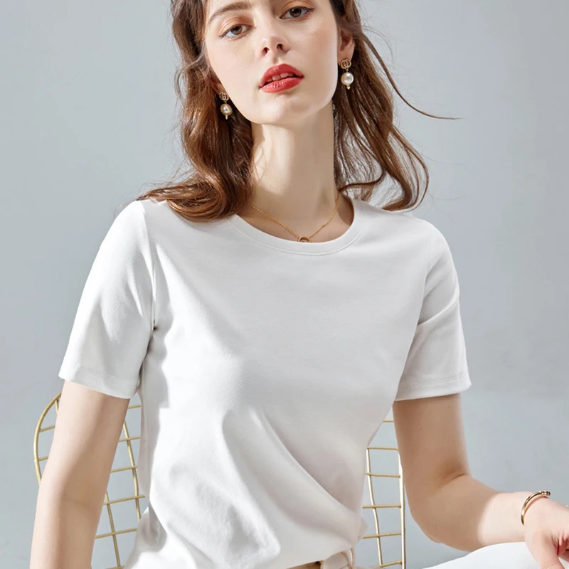 

Fashion Summer Cotton Tops Women T Shirt for Female Tshirt L21220T