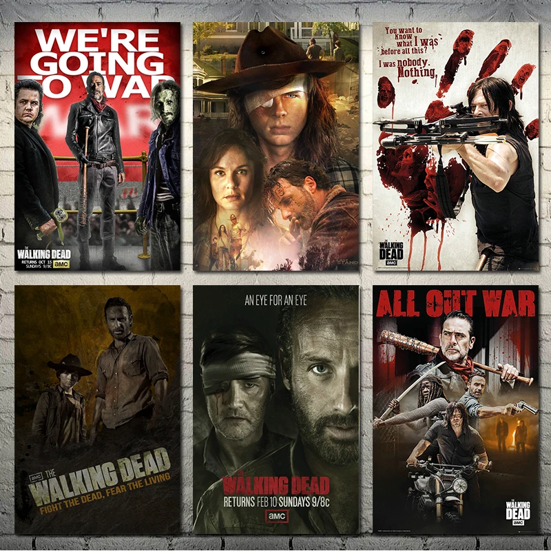 С изображениями из сериала Ходячие мертвецы ТВ серии Рик Negan Арт Шелковый Холст