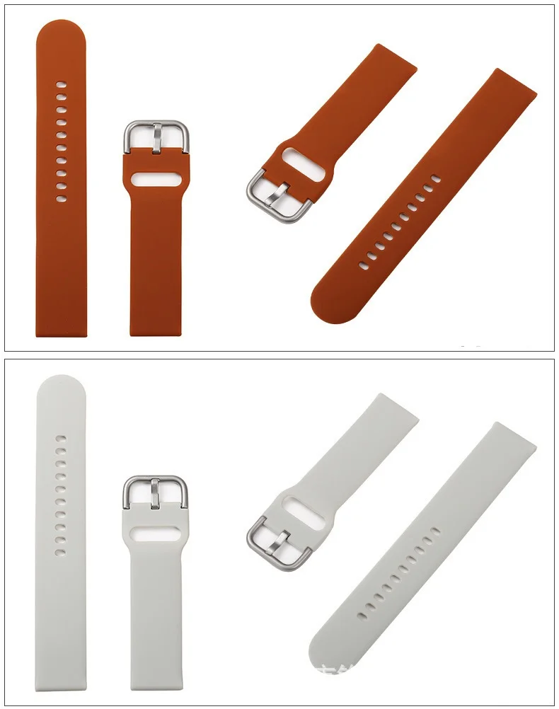 Ремешок силиконовый для Samsung Galaxy Watch Active 2 40/44 мм спортивный умный Браслет Gear S2 Classic