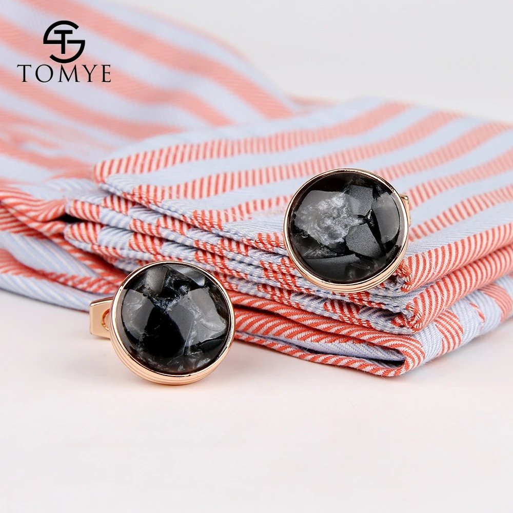 TOMYE мужские запонки высокого качества Модные Розовые золотые синие круглые запонки из сплава рубашки для свадьбы XK19S135