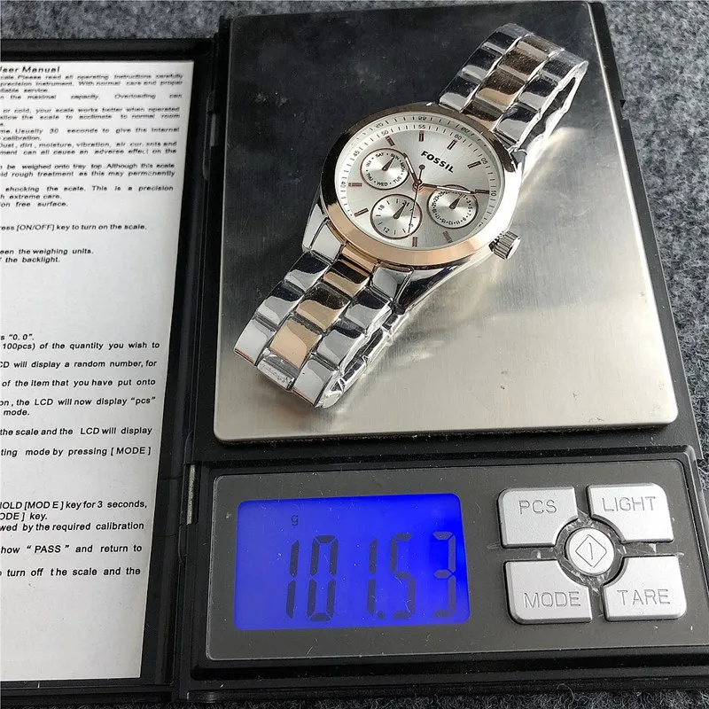 

Fossil- Quartz Wrist Dress Women Watches Silver Bracelet Ladies Watch Stainless Steel Clock Casual Watch 532