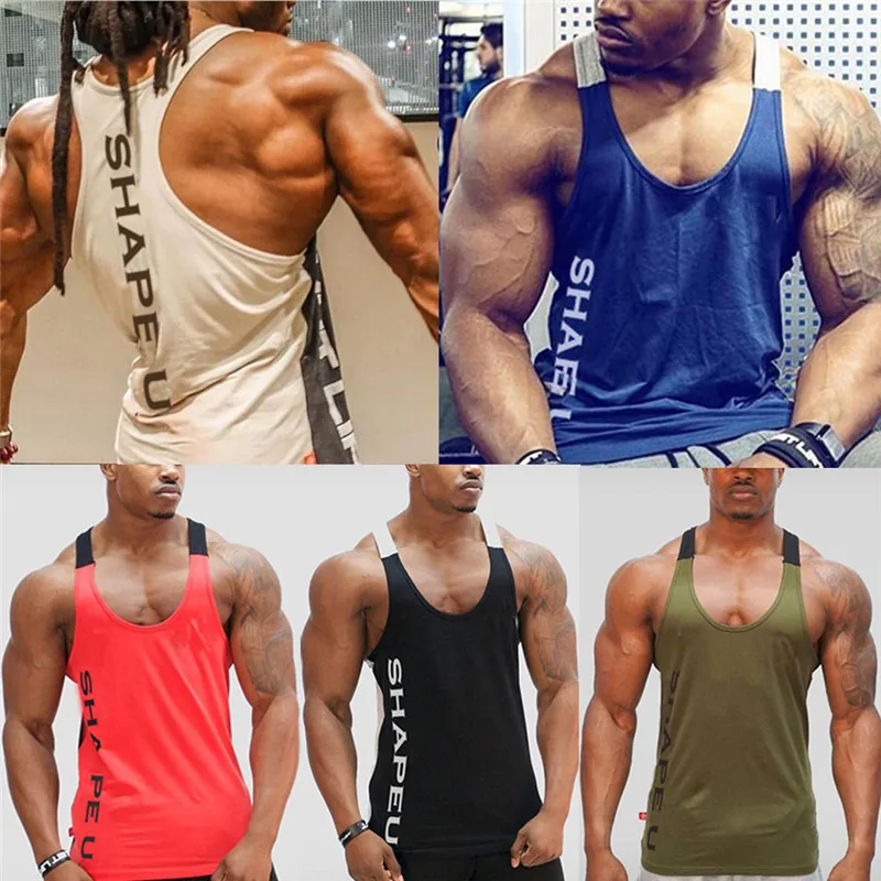 Брендовая мужская майка без рукавов для мышц тренировочный топ бодибилдинга