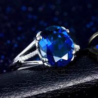 korean decor 925 silver dating rings for women adjustable emerald ruby sapphire gemstone oval shape finger jewelry female ring