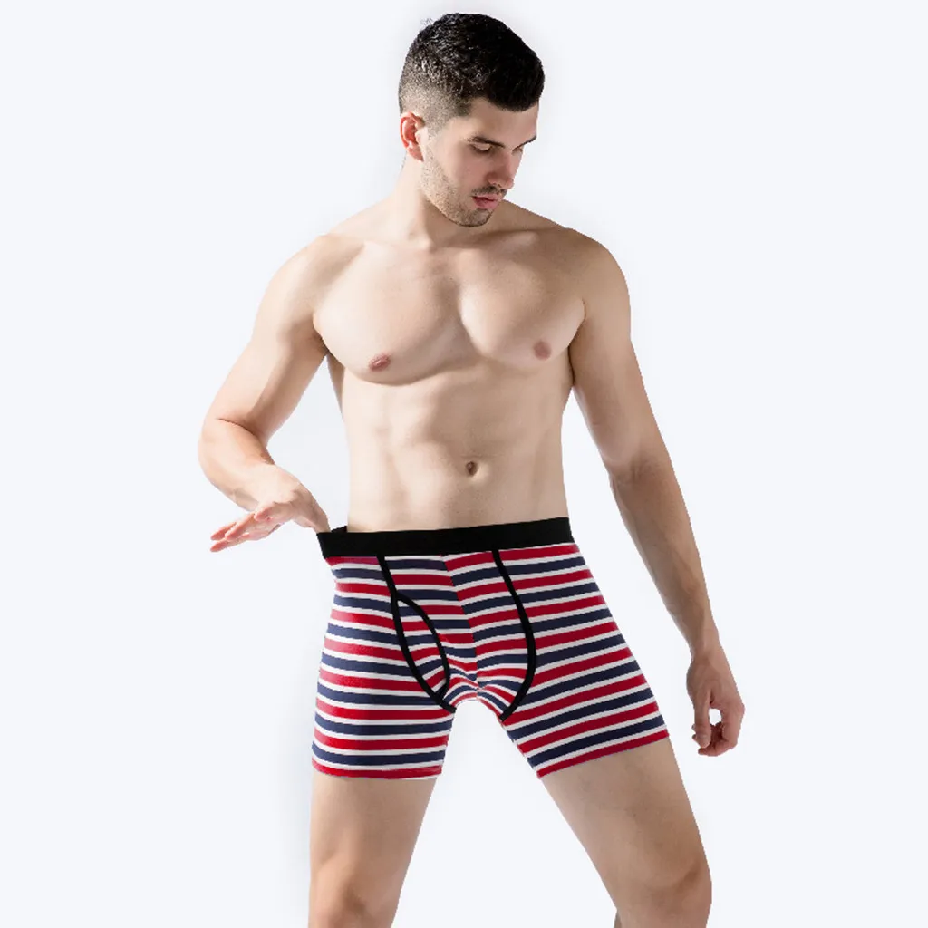 Мужские шорты-боксеры Европейское Нижнее Белье Полосатые открытые летающие
