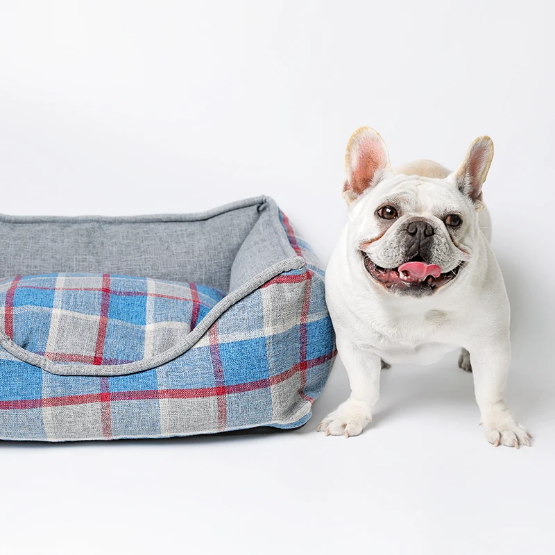 Домик для собак теплая кровать на осень и зиму двусторонний съемный