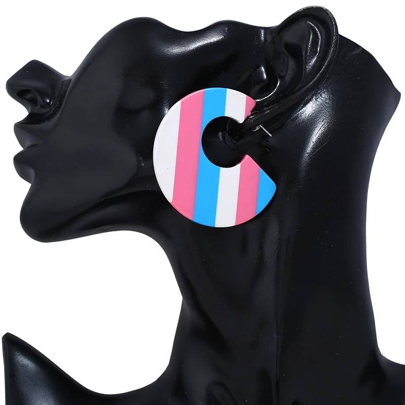 Новые винтажные акриловые серьги M &amp G в полоску для женщин крупные кольца модные