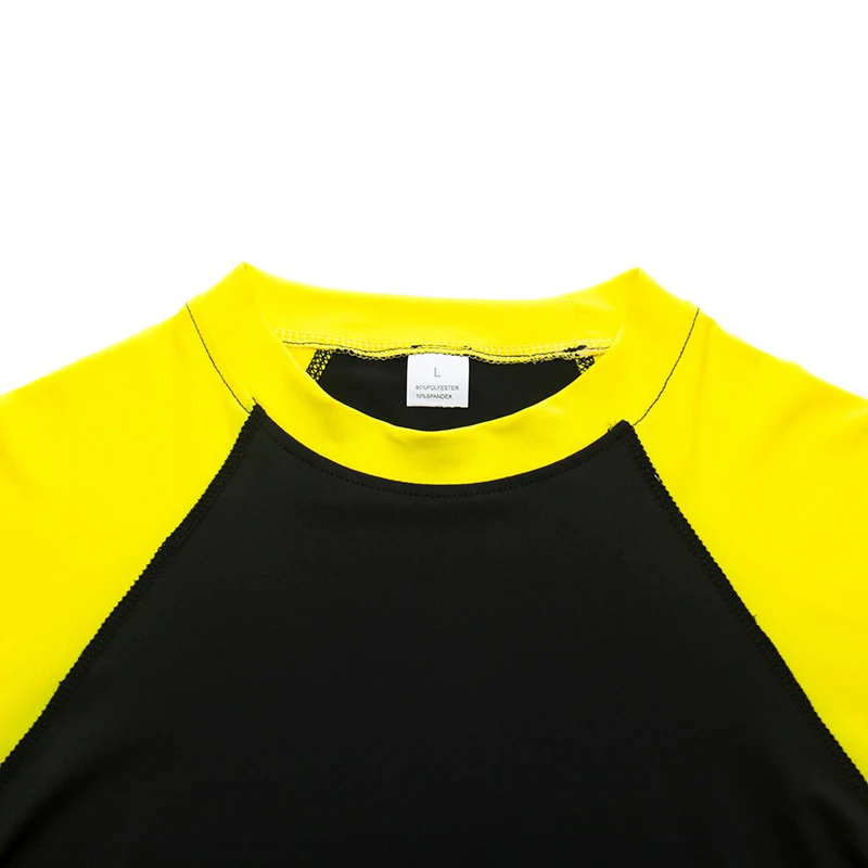 Желтая футболка для бега Мужская футболка-Рашгард с длинным рукавом спортивная