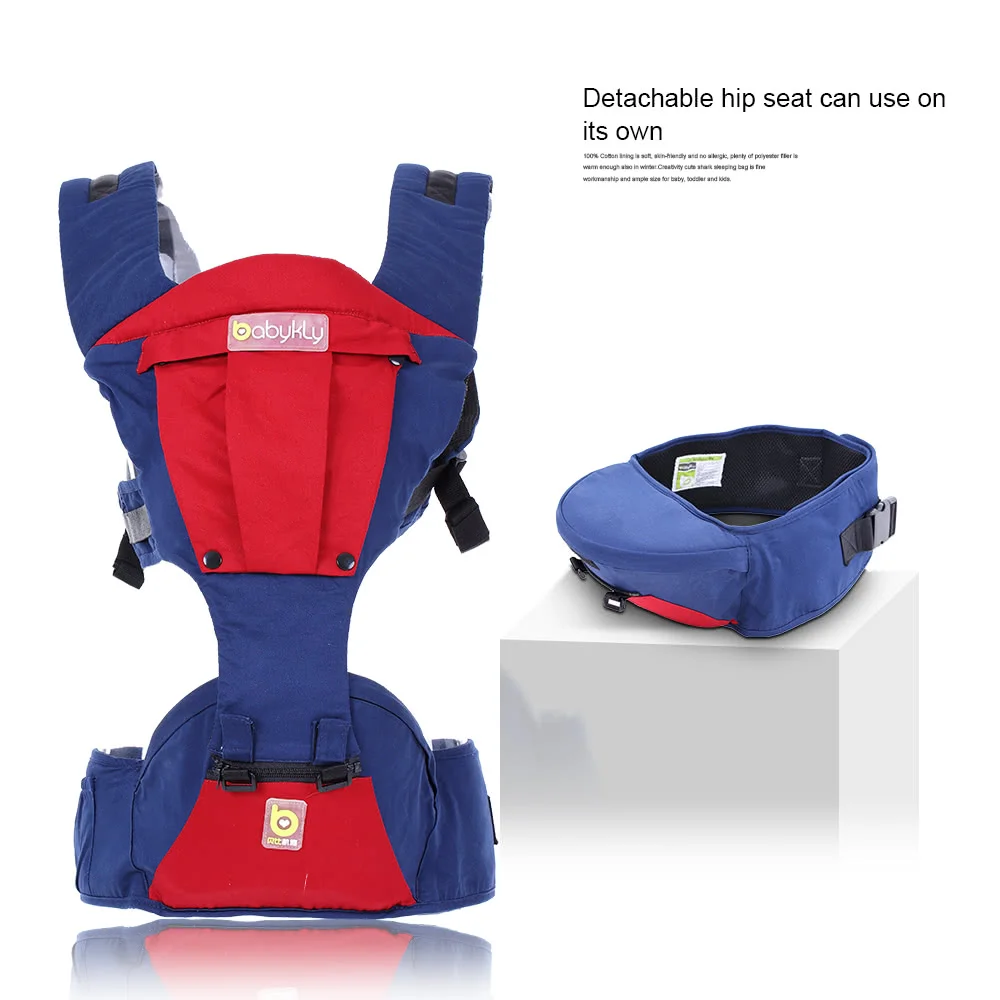 

6 in 1 Baby Carrier With Hip Seat Pockets Front Kangaroo Packs Breathable Light-weight Adjustable Waist Stool For Infants