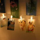 Светодиодная гирлянда с зажимом для фотографий, украшение для свадьбы, праздника, Рождества, комнатная цепочка, живая потоковая лампа