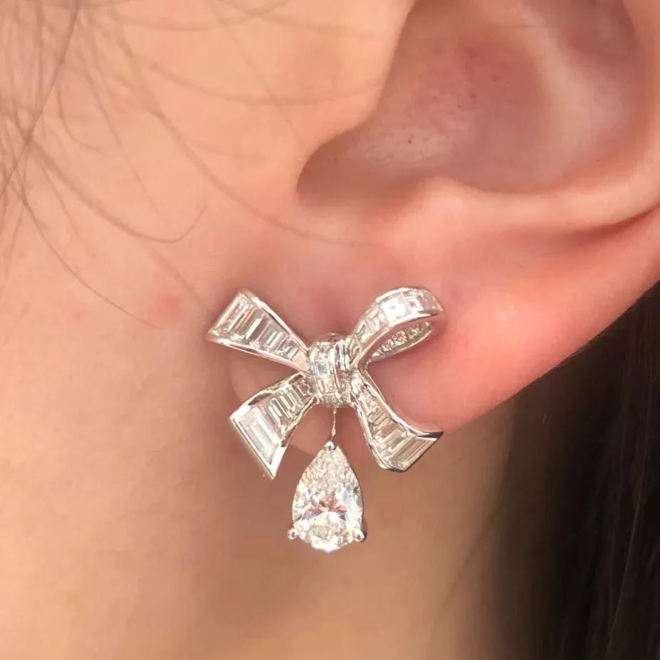 

luxurytreasury water drop, bow earrings, high quality,light luxury, advanced sense,gifts,women,girls,jewelry,accessory,gifts