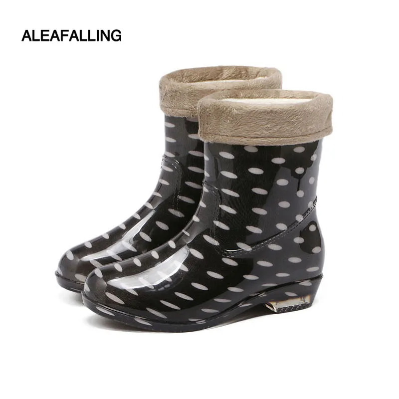 Aleafalling резиновые сапоги теплые британский стиль твердой резины