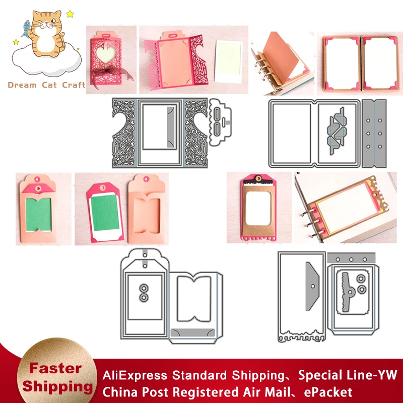 

4 Envelopes Loose-leaf Set Tags Metal Cutting Dies Cut Die Molds Scrapbook Paper Crafts Knife Mould Blade Punch Stencils Dies