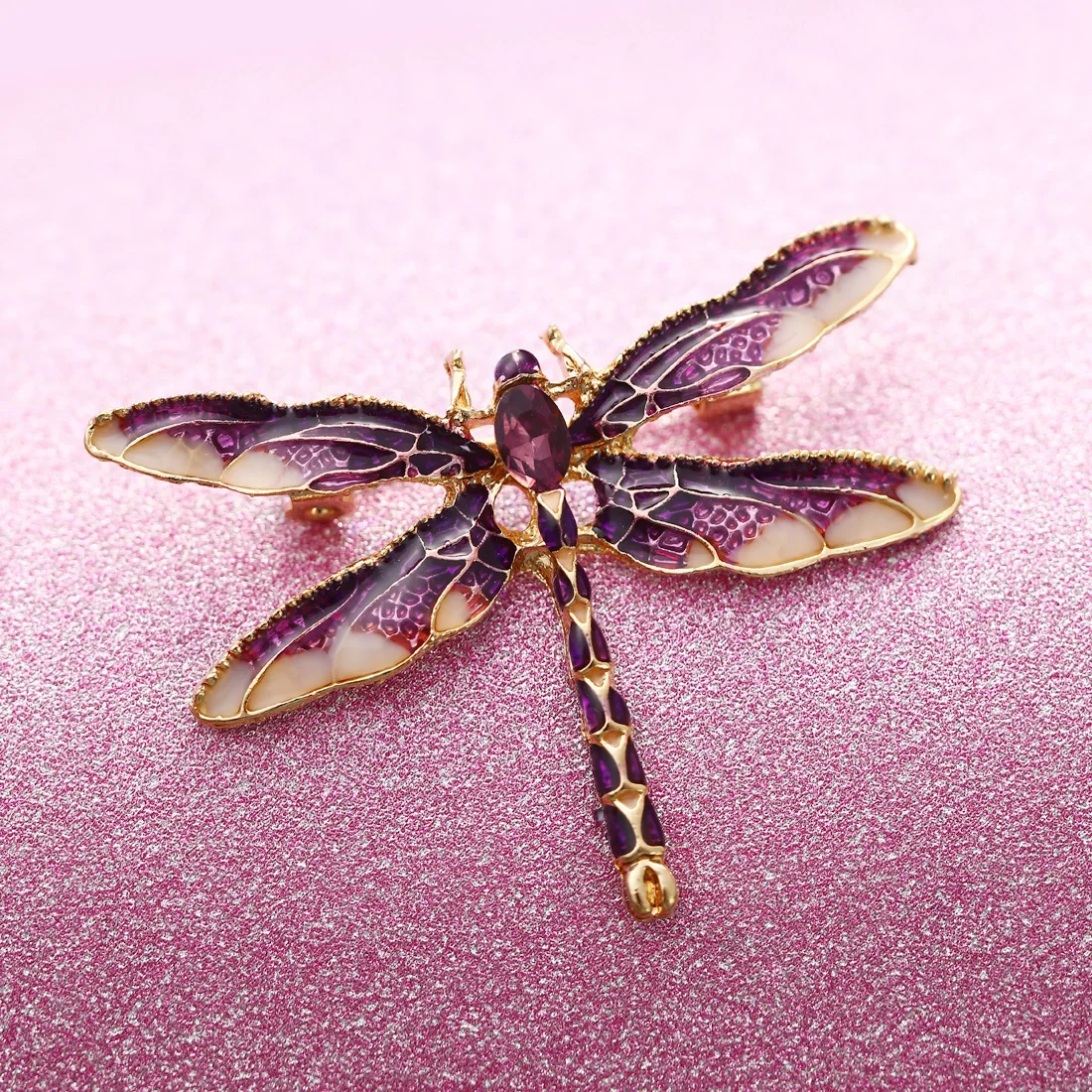 Эмаль синяя зеленая стрекоза броши для женщин и мужчин золото плиссированные