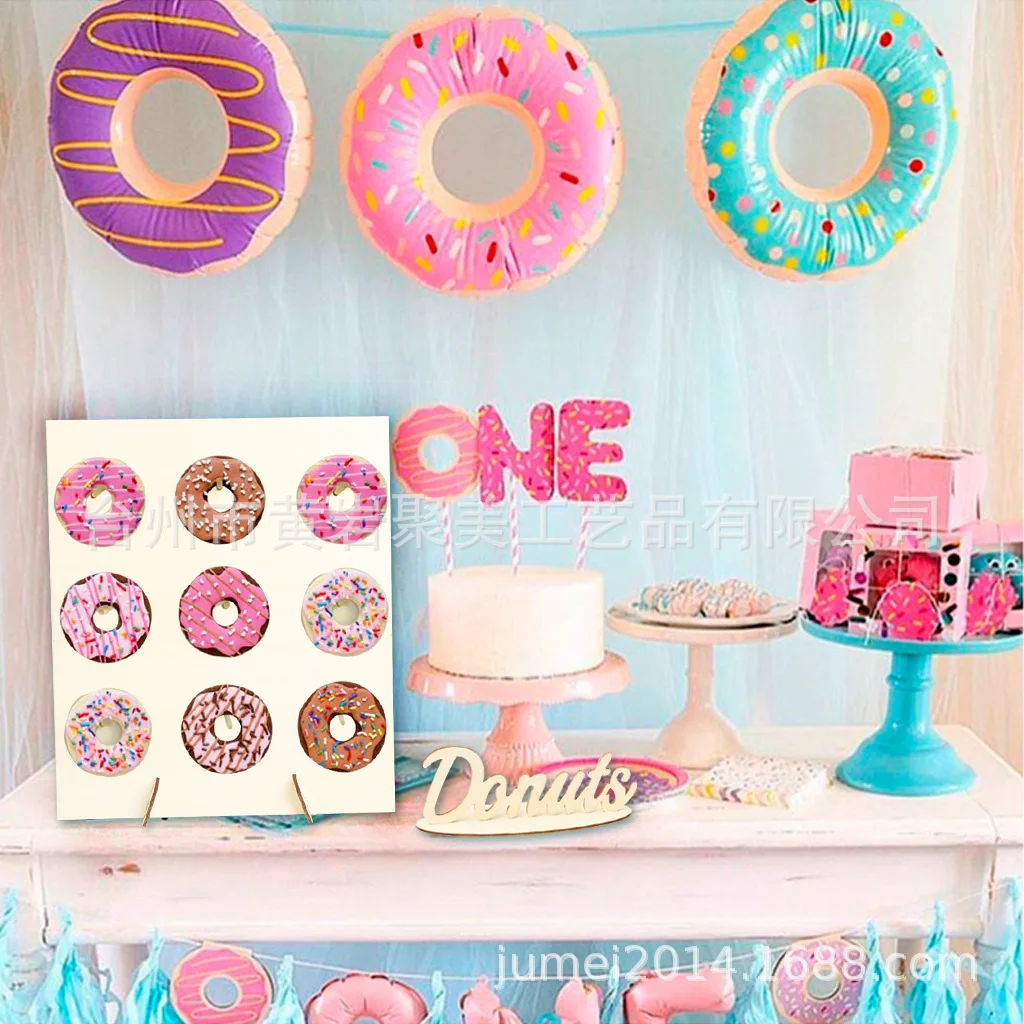 

Wooden Baking Shop Donuts Display Racks Wedding Kids Birthday Party Tableware Donuts Decoration Holder Doughnuts Stands Holder