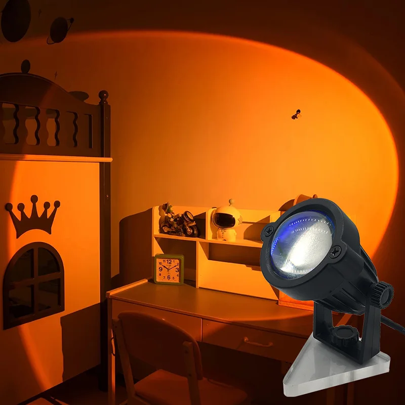 

EU/USB Table Lamp Sunset Projector Lamp Rainbow Atmosphere Led Night Light for Home Bedroom Coffe shop Background Wall Dec Lamp