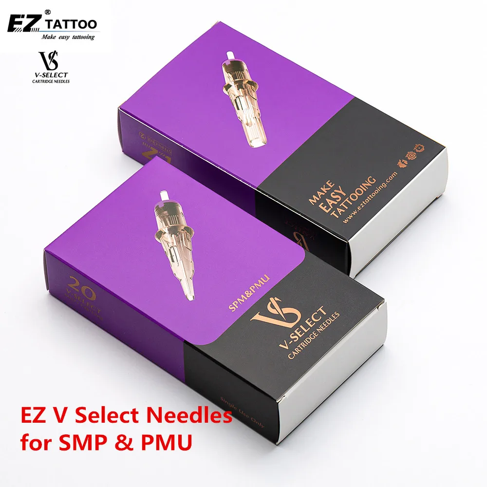 EZ-cartucho V System SMP & PMU V, agujas de tatuaje, micropigmentación, maquillaje permanente, cejas, delineador de ojos, labios, Microblading