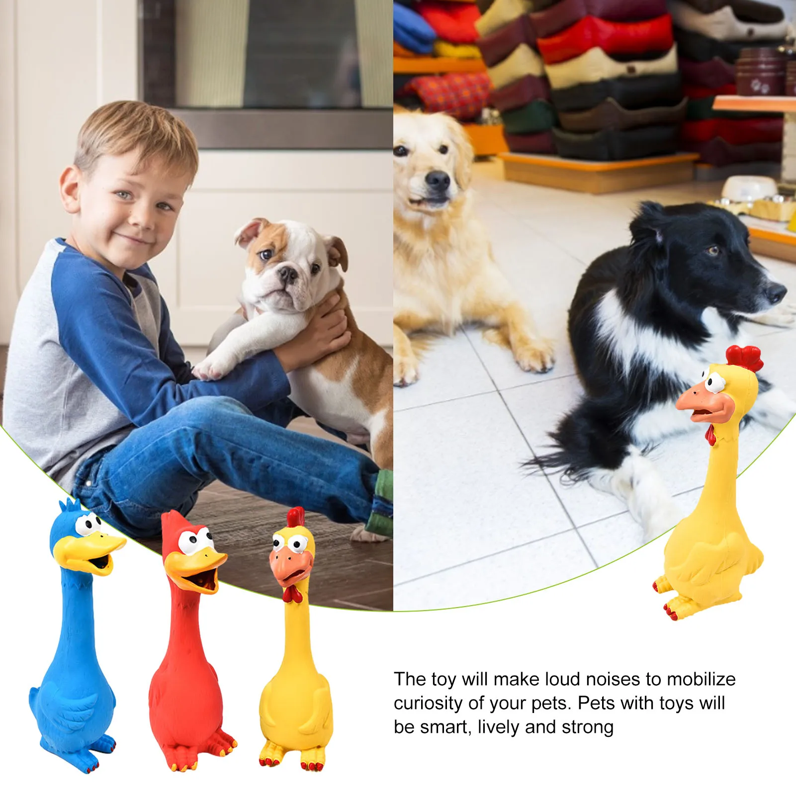 

2021 Hot Sell Rubber Dog Toy Bite Resistant Screaming Squeaky Chicken Funny Toys Gift For Dogs Molar Chew Toys