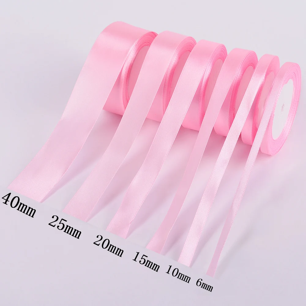 25 ярдов/рулон грогрен атласные ленты для дня рождения Свадебные украшения DIY лук