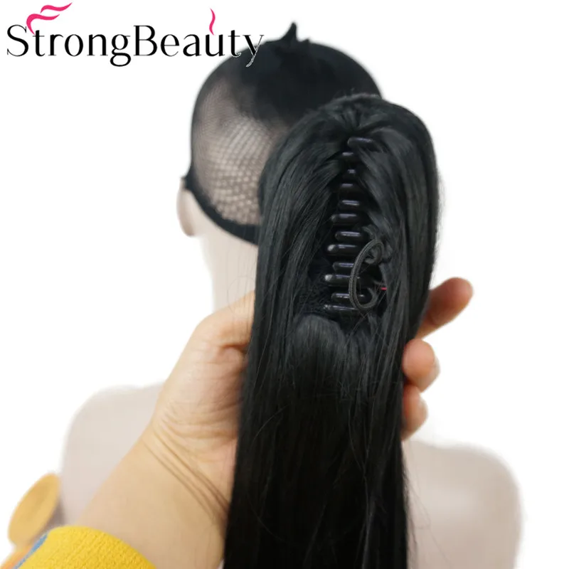 StrongBeauty Синтетические длинные прямые конский хвост клип в/на наращивание волос шиньоны