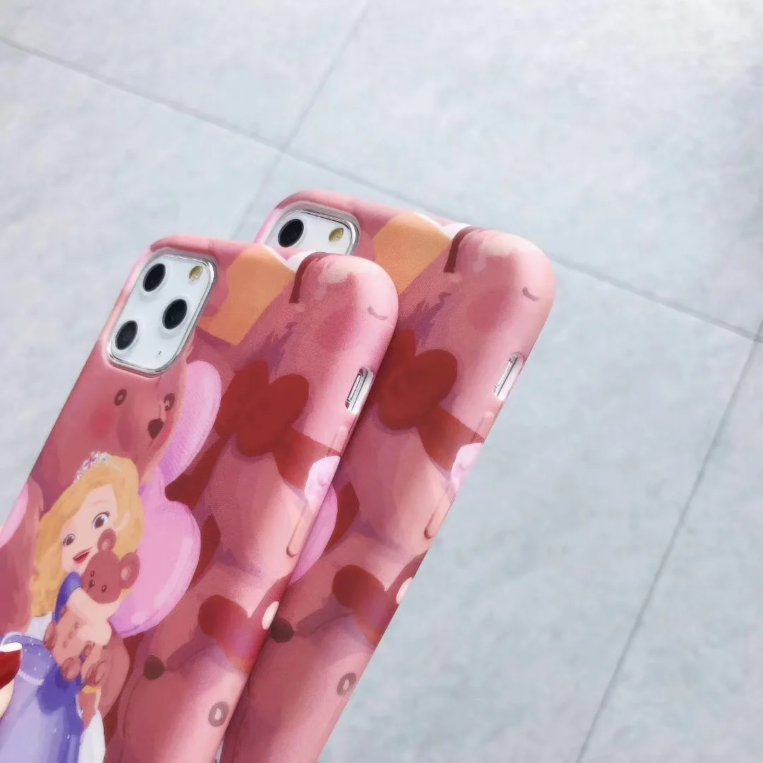 Luxury Brand Princess girl Bear Phone Case For Apple iPhone 7 8 6 S Plus 11 Pro X XS Max XR Thick soft tpu Cover Fundas |