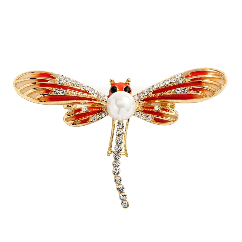 Брошь в виде стрекозы аксессуары женская элегантная эмалированная