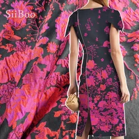 european elegant floral style 3d embossed positional jacquard fabric for women summer autumn dress coat telas por metro sp6085