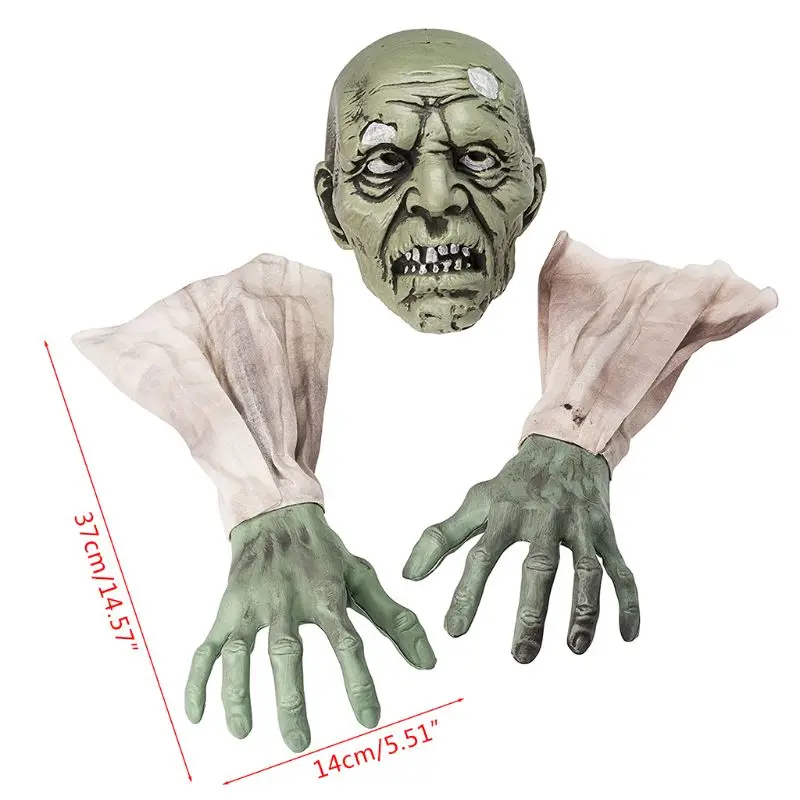 Хэллоуин Зомби Лицо Руки страшный ужас скелет череп голова руки кладбище