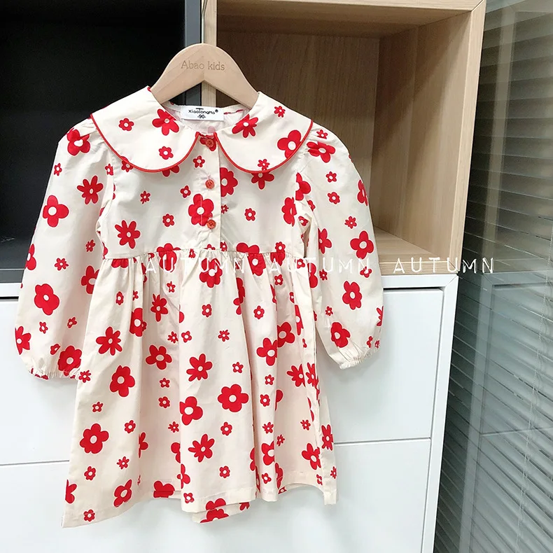 Детское платье для девочек осень 2020 Новая корейская детская одежда кружевное с