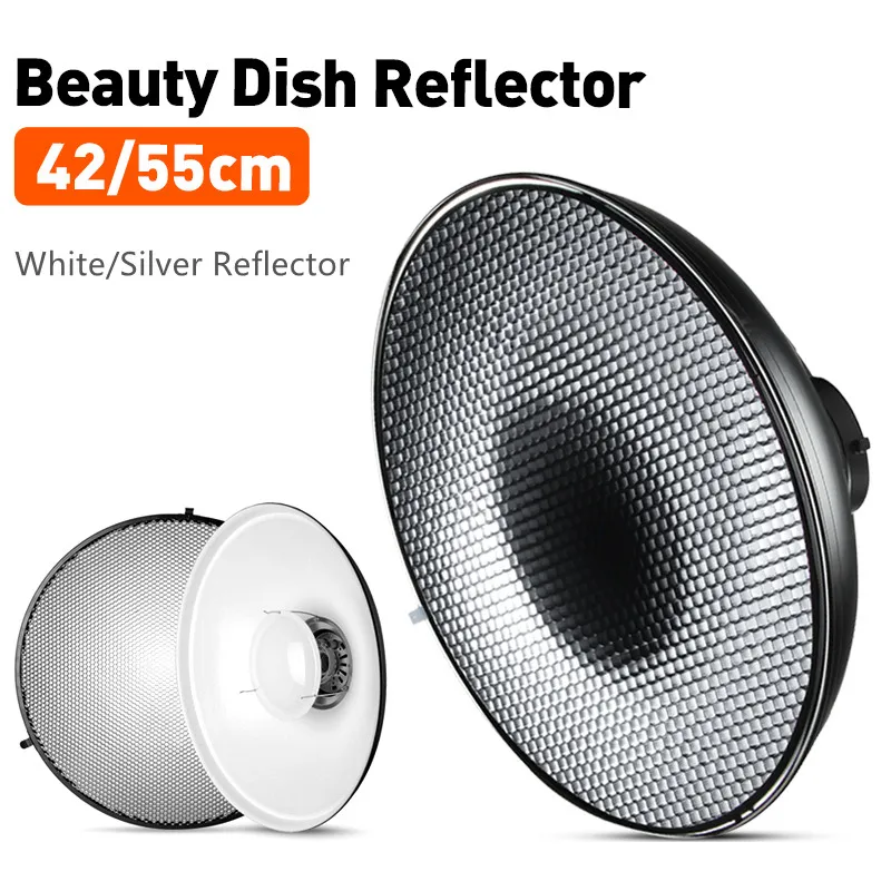 

Photography 42cm 16" Beauty Dish Inner White Silver Honeycomb Grid Soft Colth Bowens Mount Diffuser for Jinbei Nisi Godox Strobe