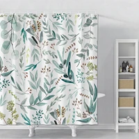 plant series shower curtain waterproof bathroom shower curtain polyester flower leaves shower curtain with hooks for bathroom