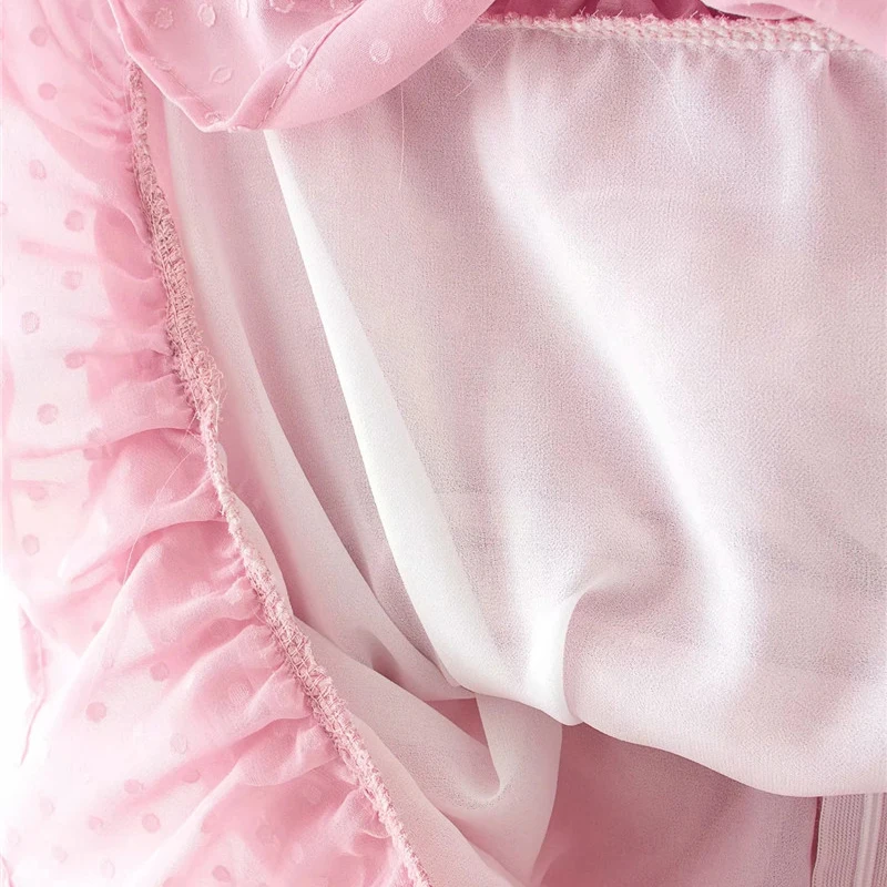 

sweet girl short sleeve pink mini dress women 2020 summer fashion pleated ruffles high waist slim dresses female short dress