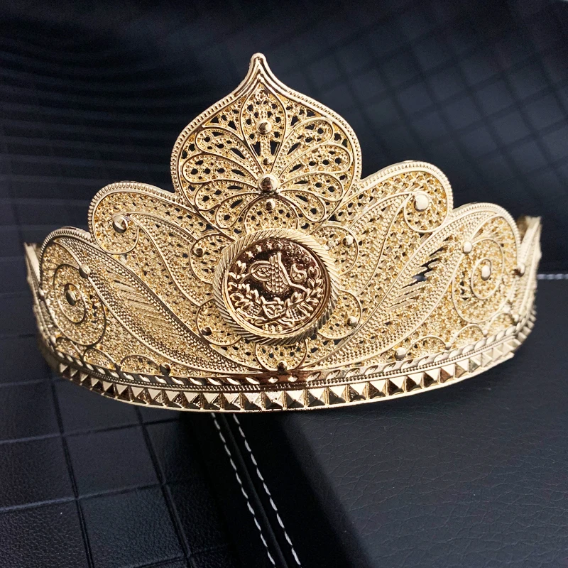 Турецкие металлические золотые тиары и короны головной убор для женщин