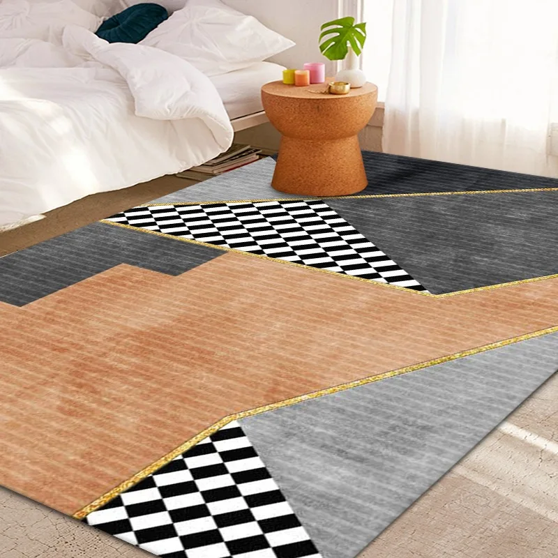 

Entrance Doormat Geometric Large Carpets for Living Room Modern Floor Parlor Mat Washable Area Rugs for Bedroom Bath Kichen