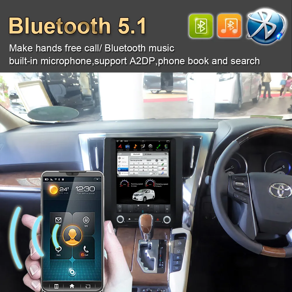 Android 9.0 Tesla Style Car GPS Navigation For TOYOTA Alphard 2015- AH30 Radio Stereo Multimedia Player Head Unit | Автомобили и