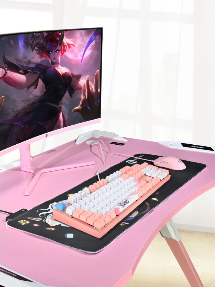 Ningmei GK91 mechanical keyboard gaming dedicated desktop laptop gaming wired pink office home keyboard