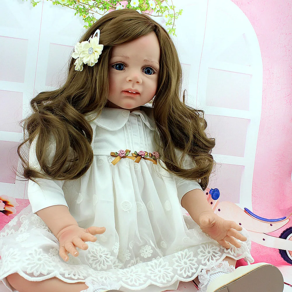 24 'ླྀ см силиконовая кукла Reborn Baby Doll тканевая мягкая виниловая Реалистичная