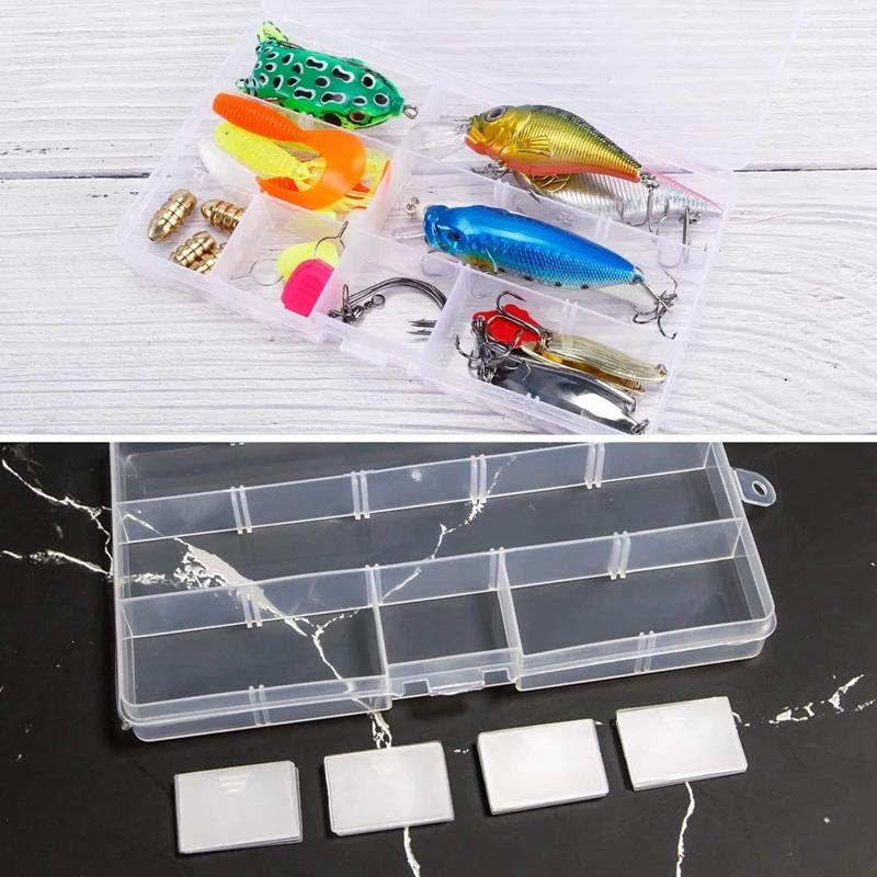 6Pcs Clear Compartment Plastic Organizer Container Box Small Stackable Storage With Adjustable Crafts Accessories | Дом и сад